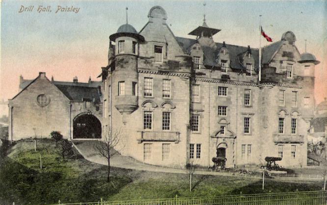 Postcard of Paisley Drill Hall - 3 of 3 - Click to go to next postcard - Salford